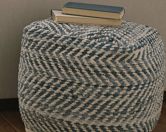 Chevron Pouf - Discount Furniture Connection
