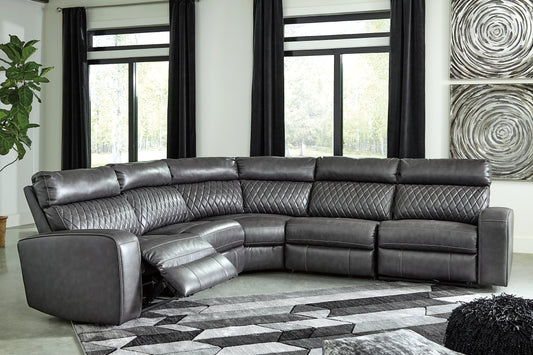 Samperstone 5-Piece Power Reclining Sectional - Discount Furniture Connection