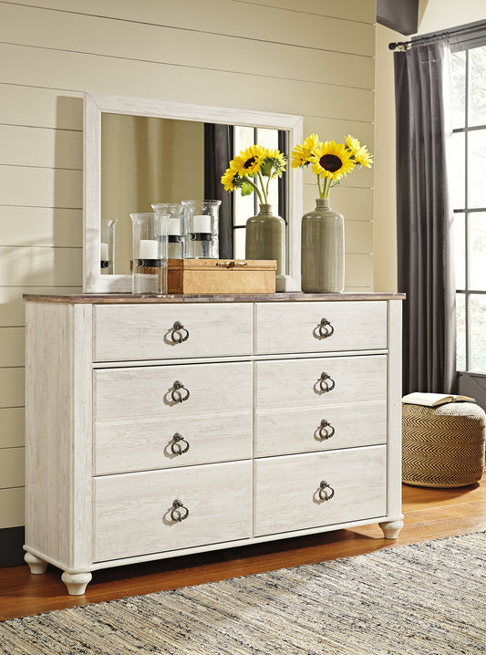 Willowton Dresser and Mirror - Discount Furniture Connection