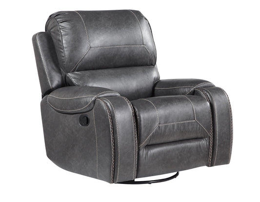 Keily Recliner, Manual Swivel, Glider, Grey - Discount Furniture Connection