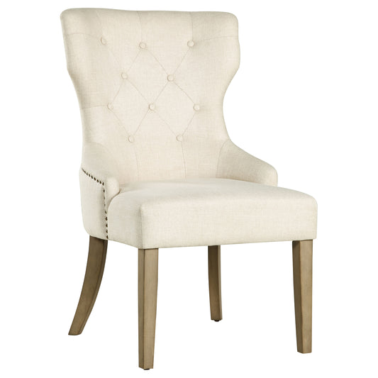 Baney Fabric Upholstered Dining Side Chair Beige and Rustic Grey - Discount Furniture Connection