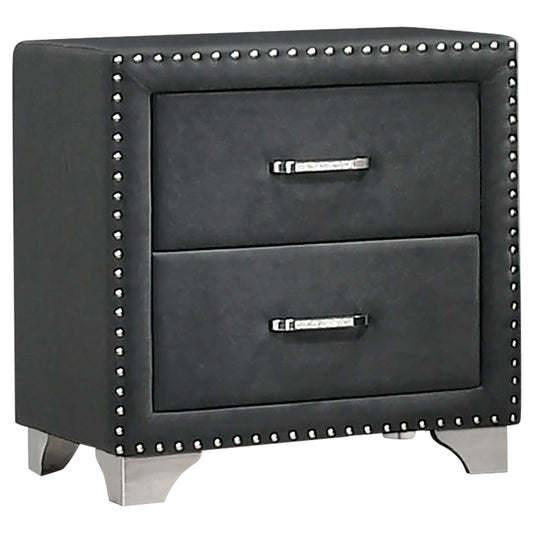 Melody Upholstered 2-drawer Nightstand Grey - Discount Furniture Connection