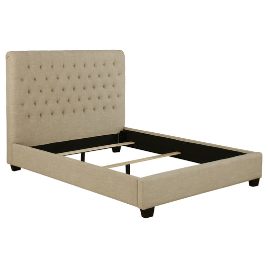 Chloe Upholstered Full Panel Bed Oatmeal - Discount Furniture Connection