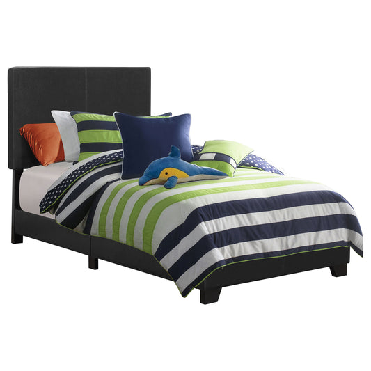 Dorian Faux Leather Upholstered Twin Panel Bed Black - Discount Furniture Connection