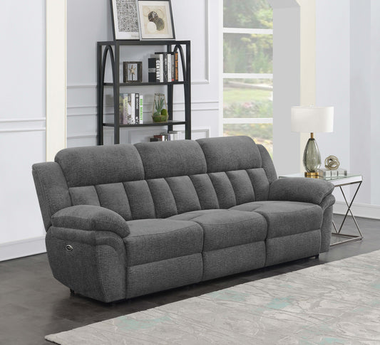 Bahrain Upholstered Power Sofa Charcoal - Discount Furniture Connection