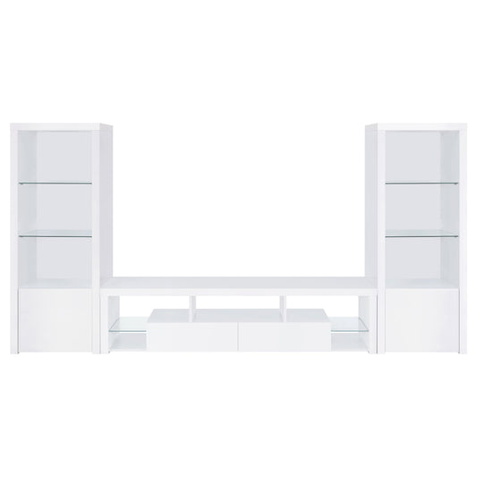 Jude 3-piece 71-inch TV Entertainment Center White High Gloss