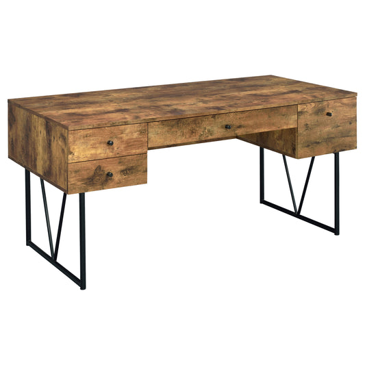 Analiese 63-inch 4-drawer Writing Desk Rustic Nutmeg - Discount Furniture Connection