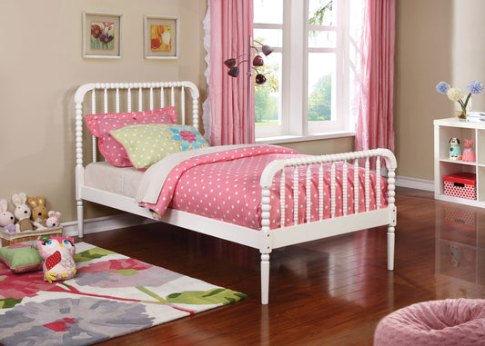 Jones Wood Twin Open Frame Bed White - Discount Furniture Connection