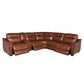 CASA 6-PIECE LEATHER DUAL-POWER RECLINING SECTIONAL, COACH