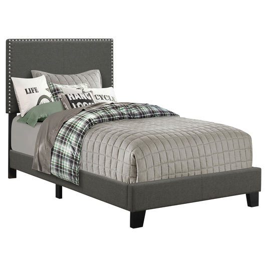 Boyd Upholstered Twin Panel Bed Charcoal - Discount Furniture Connection