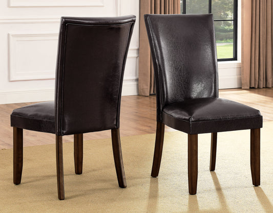 Hartford Vegan Leather Side Chair, Brown - Discount Furniture Connection
