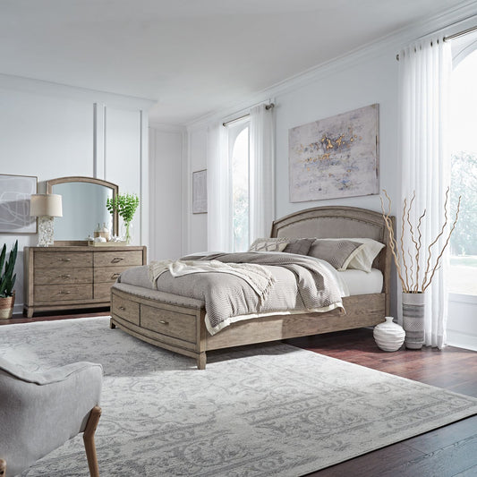 Avalon - Queen Uph Storage Bed, Dresser & Mirror