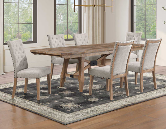 Riverdale Trestle Table with 4 Upholstered Side Chairs