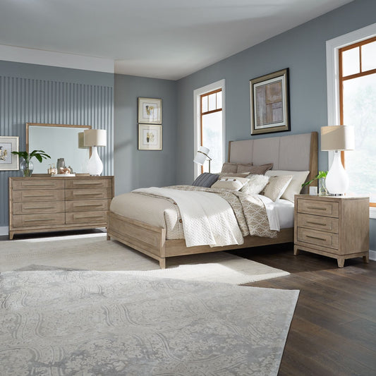 Brentwood - Queen Uph Bed, Dresser & Mirror, Night Stand