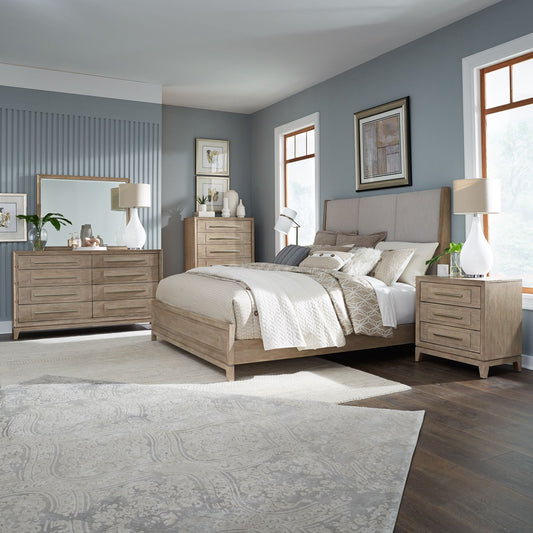 Brentwood - Queen Uph Bed, Dresser & Mirror, Chest, Night Stand