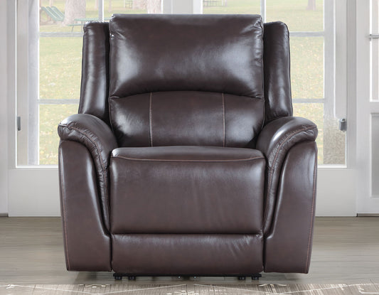 Alexandria Leather Power Recliner, Chocolate