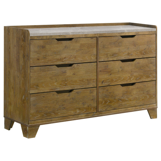 Henderson 6-drawer Bedroom Dresser Cabinet Medium Oak - Discount Furniture Connection