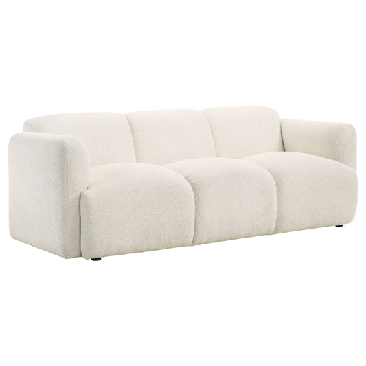 Dorset Fabric Upholstered Round Track Arm Sofa White - Discount Furniture Connection