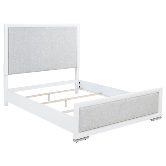 Gracemont 57-inch Queen Panel Bed Grey and White - Discount Furniture Connection