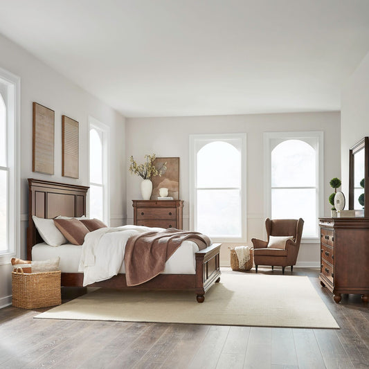 King California Panel Bed, Dresser & Mirror, Chest
