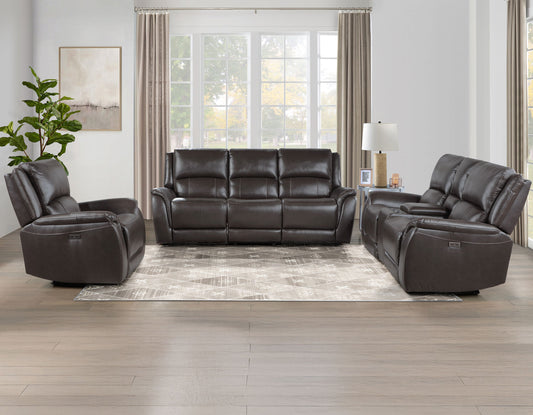 Alexandria Leather Power Reclining, Chocolate
91″ Sofa
80″ Loveseat Console
Recliner