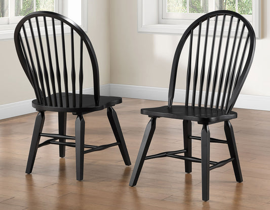 Sommerset Solid Wood Black Modern Windsor Chair