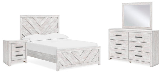 Cayboni Full Panel Bed with Mirrored Dresser and Nightstand - Discount Furniture Connection