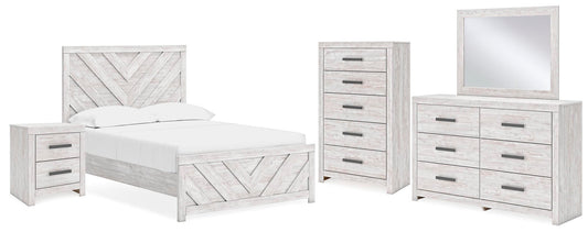 Cayboni Full Panel Bed, Dresser, Mirror, Chest and Nightstand - Discount Furniture Connection