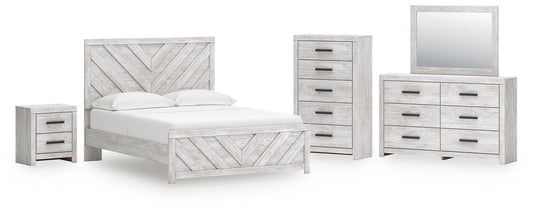Cayboni Queen Panel Bed, Dresser, Mirror, Chest and Nightstand - Discount Furniture Connection