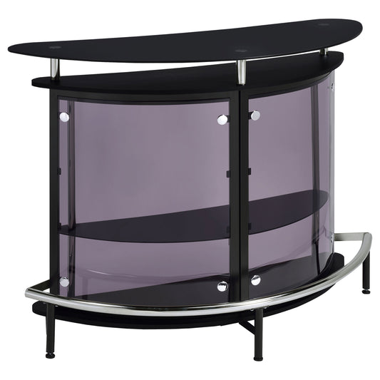 Amarillo Freestanding Glass Top Home Bar Wine Cabinet Black - Discount Furniture Connection