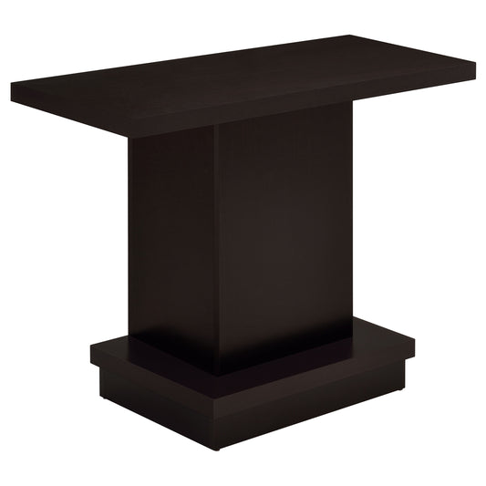 Reston Engineered Wood Pedestal Console Table Cappuccino - Discount Furniture Connection