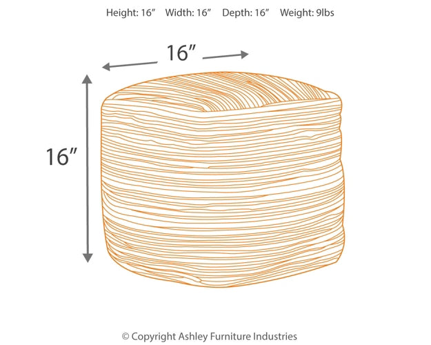 Absalom Pouf - Discount Furniture Connection