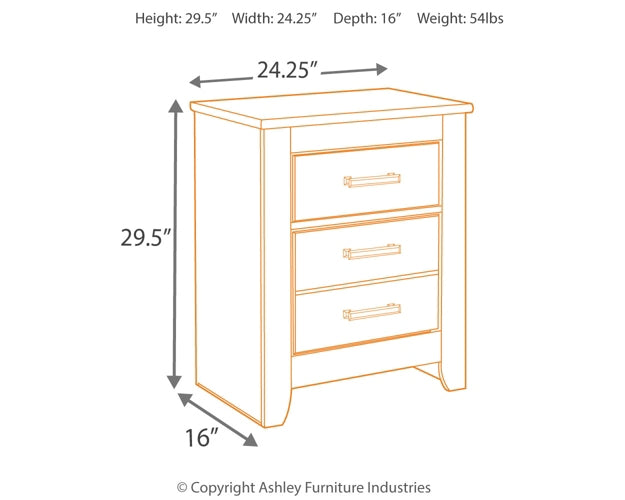 Brinxton Two Drawer Night Stand - Discount Furniture Connection