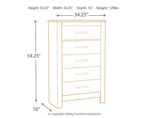 Bellaby Five Drawer Chest - Discount Furniture Connection