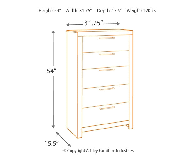 Derekson Five Drawer Chest - Discount Furniture Connection
