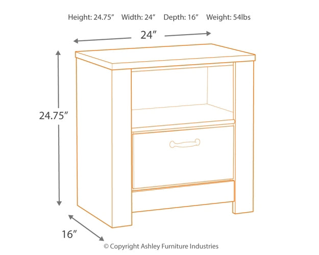 Bellaby One Drawer Night Stand - Discount Furniture Connection