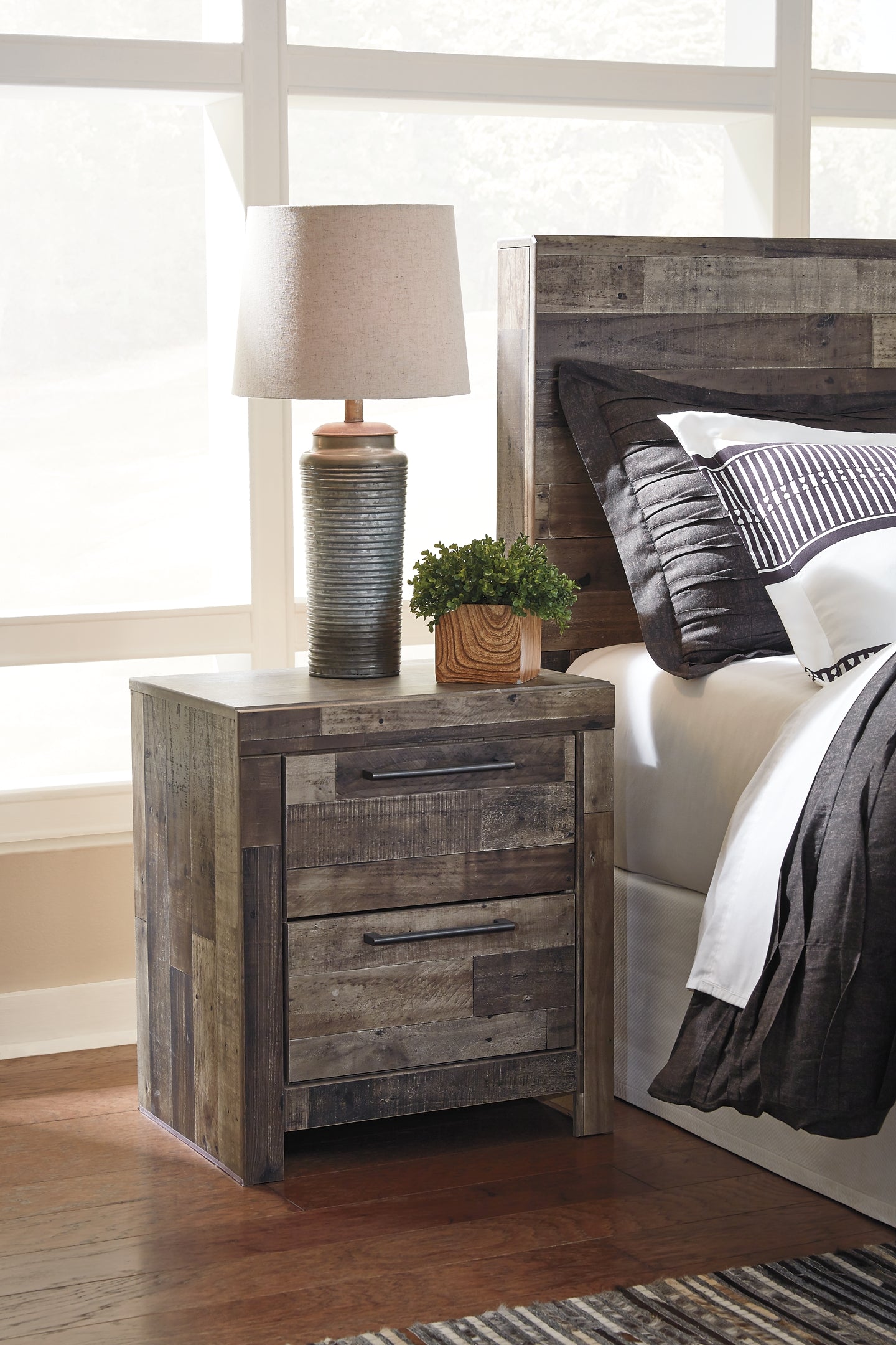 Derekson Two Drawer Night Stand - Discount Furniture Connection