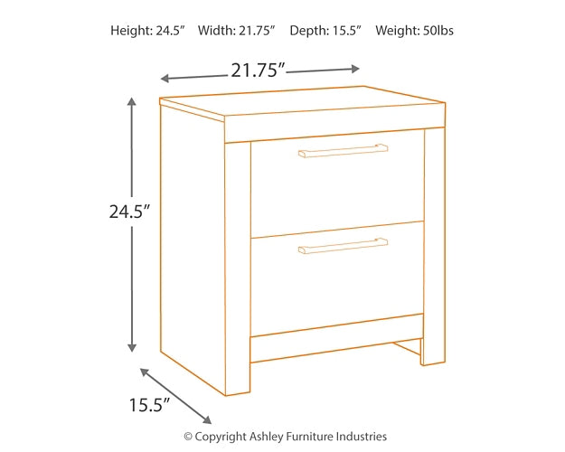 Derekson Two Drawer Night Stand - Discount Furniture Connection