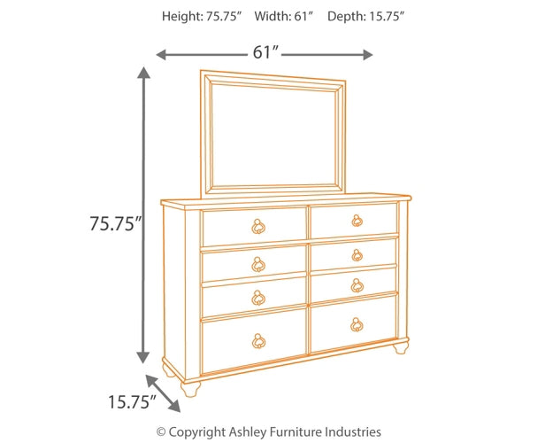Willowton Dresser and Mirror - Discount Furniture Connection