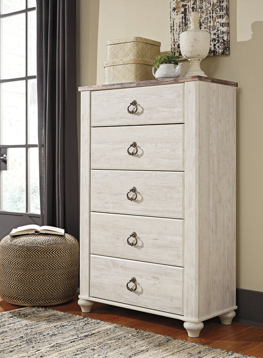 Willowton Five Drawer Chest - Discount Furniture Connection
