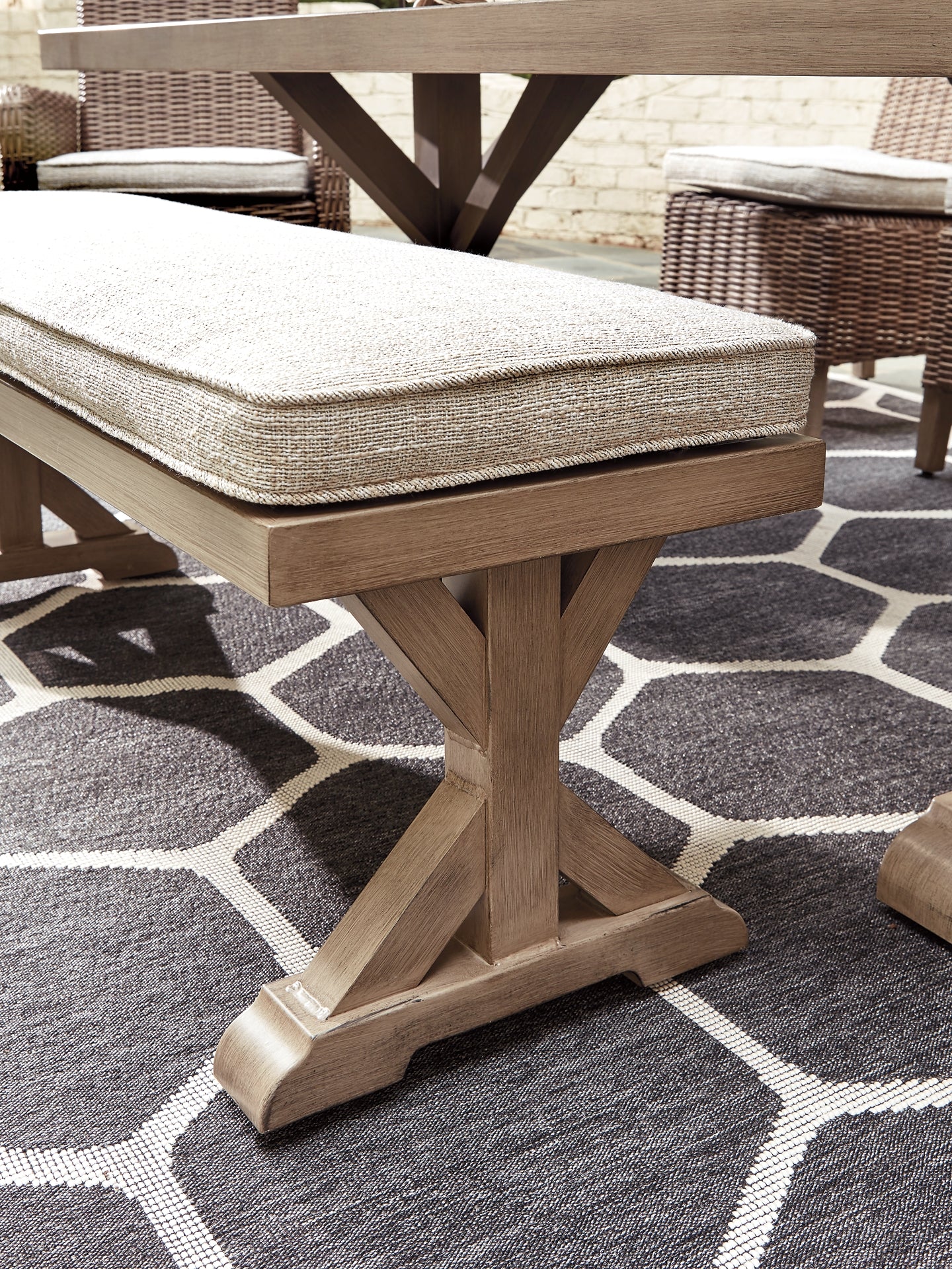 Beachcroft Bench with Cushion - Discount Furniture Connection