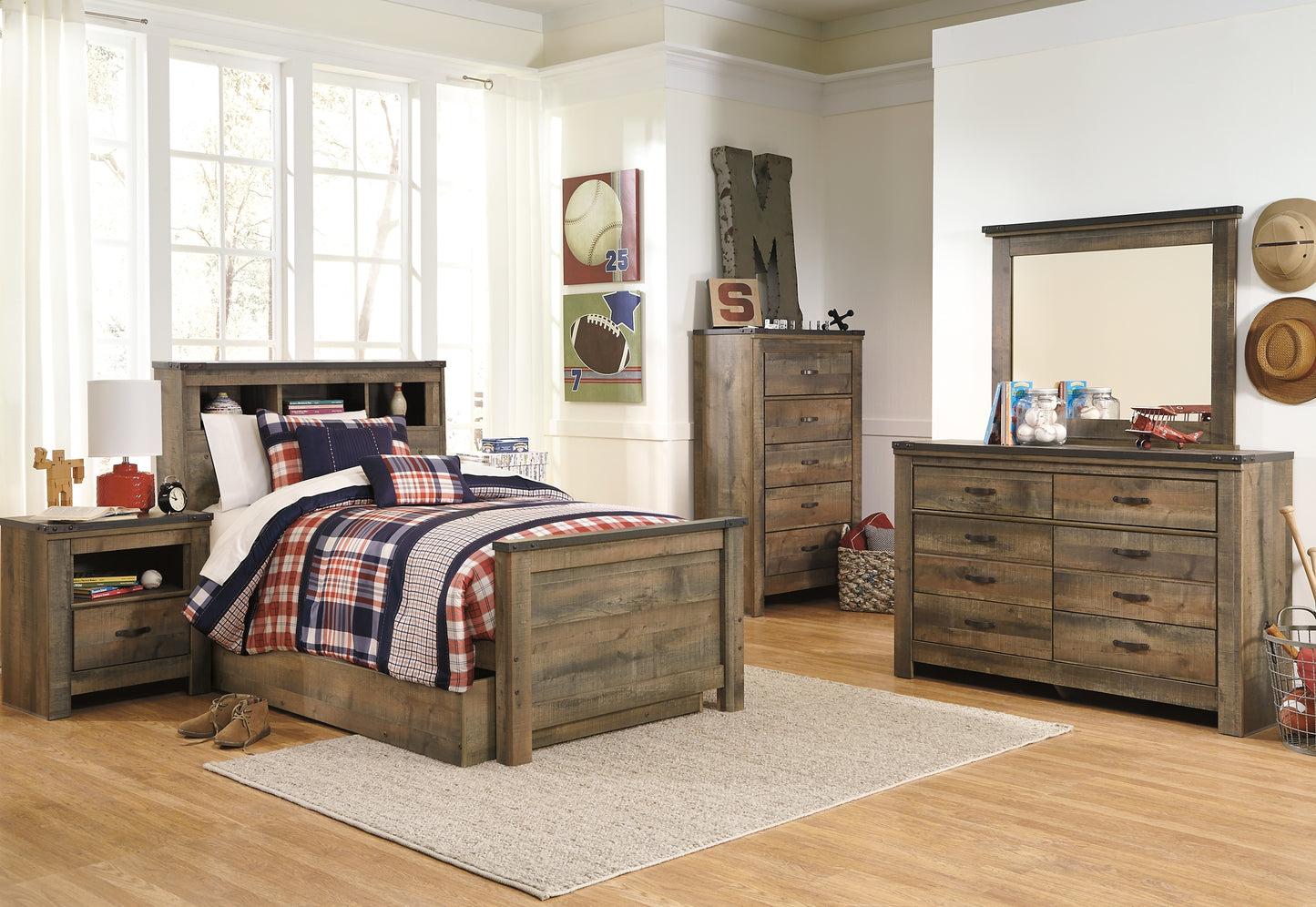 Trinell Twin Bookcase Bed with 1 Large Storage Drawer - Discount Furniture Connection