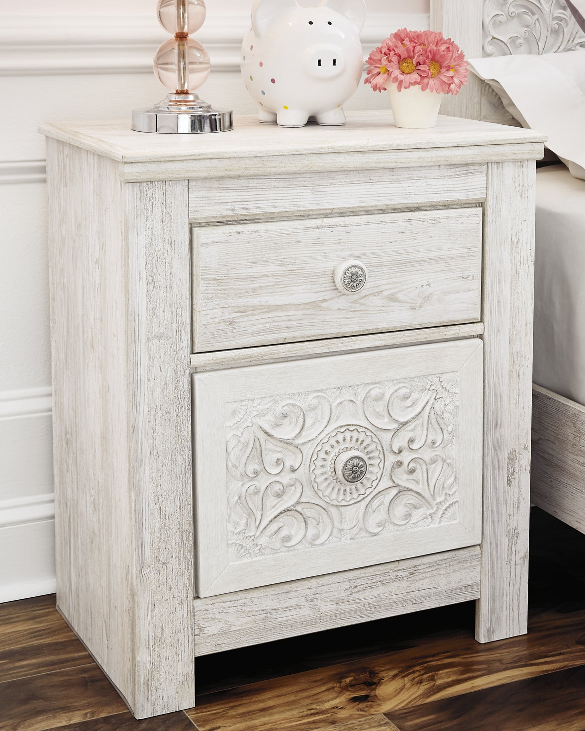 Paxberry Two Drawer Night Stand - Discount Furniture Connection
