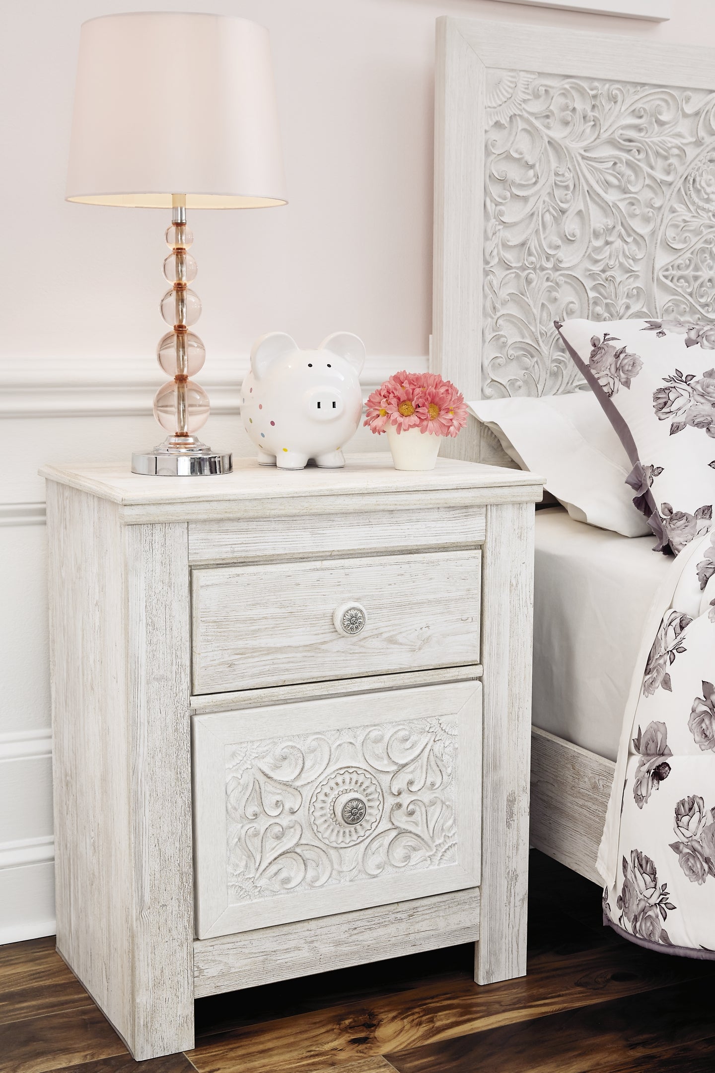 Paxberry Two Drawer Night Stand - Discount Furniture Connection
