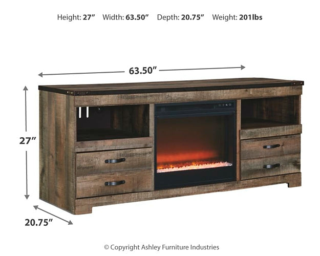 Trinell 63" TV Stand with Electric Fireplace - Discount Furniture Connection