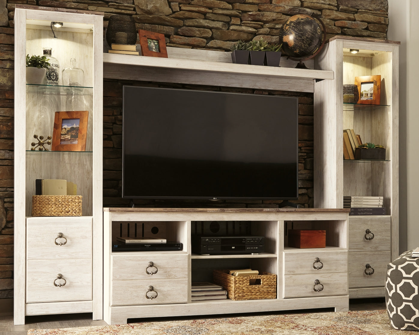 Willowton 4-Piece Entertainment Center - Discount Furniture Connection