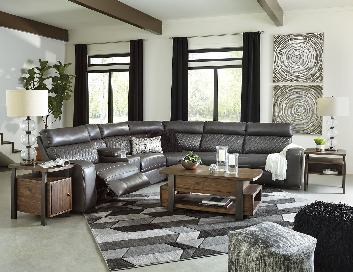 Samperstone 6-Piece Power Reclining Sectional - Discount Furniture Connection