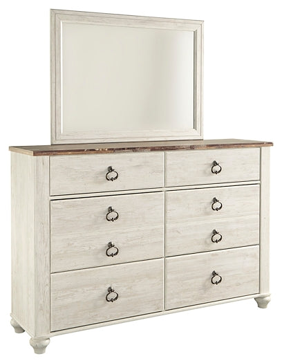 Willowton Dresser and Mirror - Discount Furniture Connection
