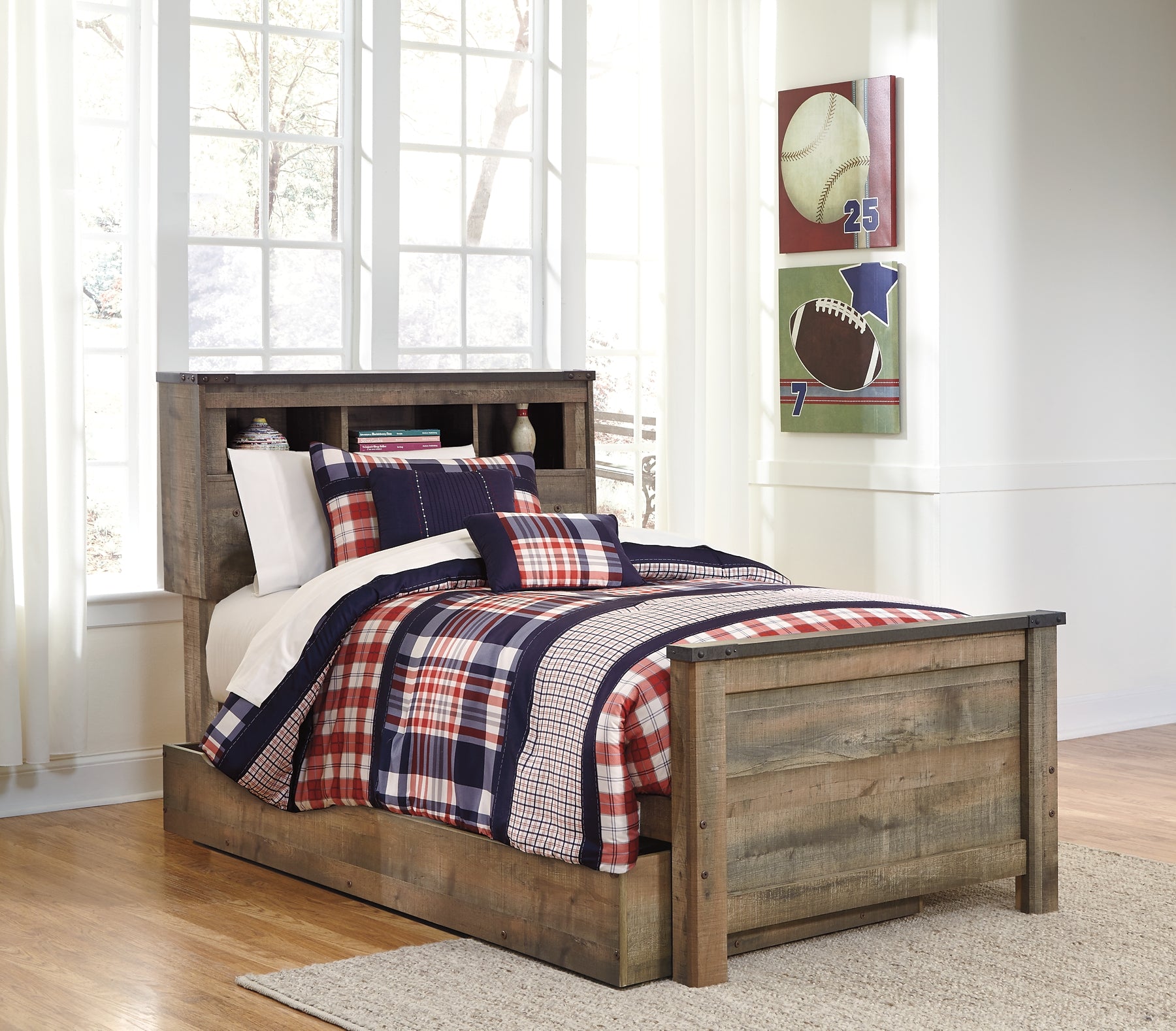 Trinell Twin Bookcase Bed with 1 Large Storage Drawer - Discount Furniture Connection