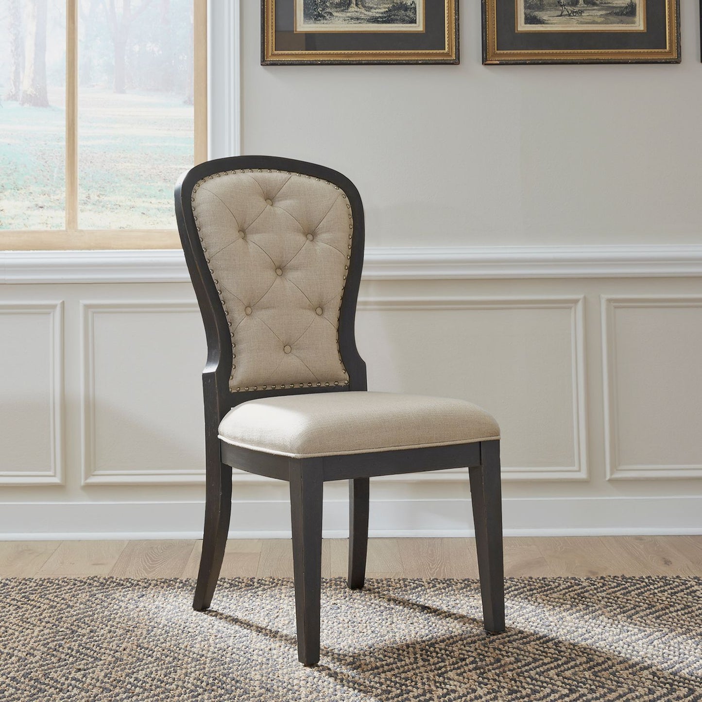 Uph Tufted Back Side Chair - Black